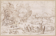 K V 102
          <br/>
          Rivierlandschap met eendenkooi en jagers in boot
          <br/>
          <em>Grimaldi, Giovanni Francesco (1606-1680)</em>